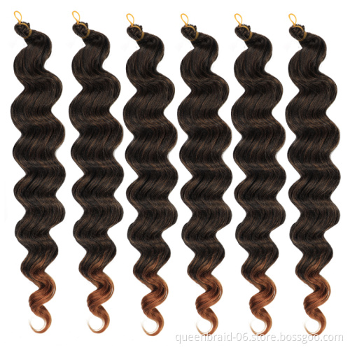 Cheap Wholesale Synthetic Deep Wave Bulk Hair Crochet Braiding 20inch Synthetic Weave Hair For Black Women